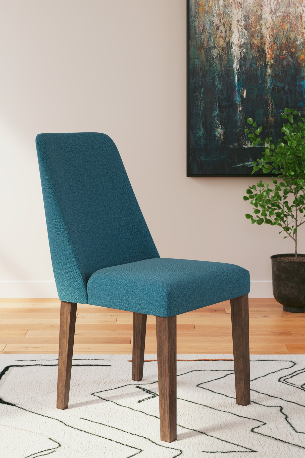 Lyncott Blue/Brown Dining Chair