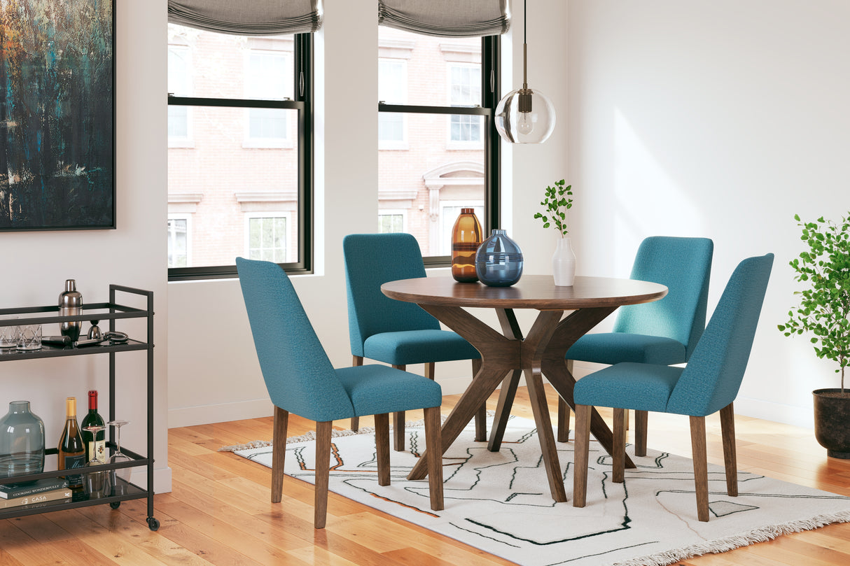 Lyncott Blue/Brown Dining Chair
