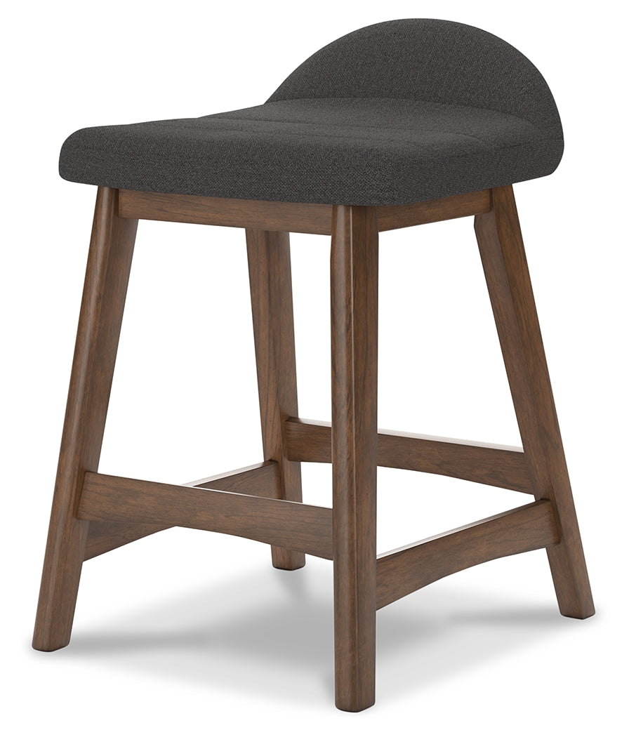 Lyncott Charcoal/Brown Counter Height Bar Stool