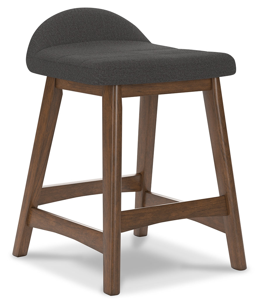 Lyncott Charcoal/Brown Counter Height Bar Stool
