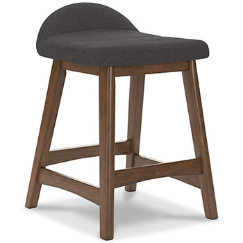 Lyncott Charcoal/Brown Counter Height Bar Stool