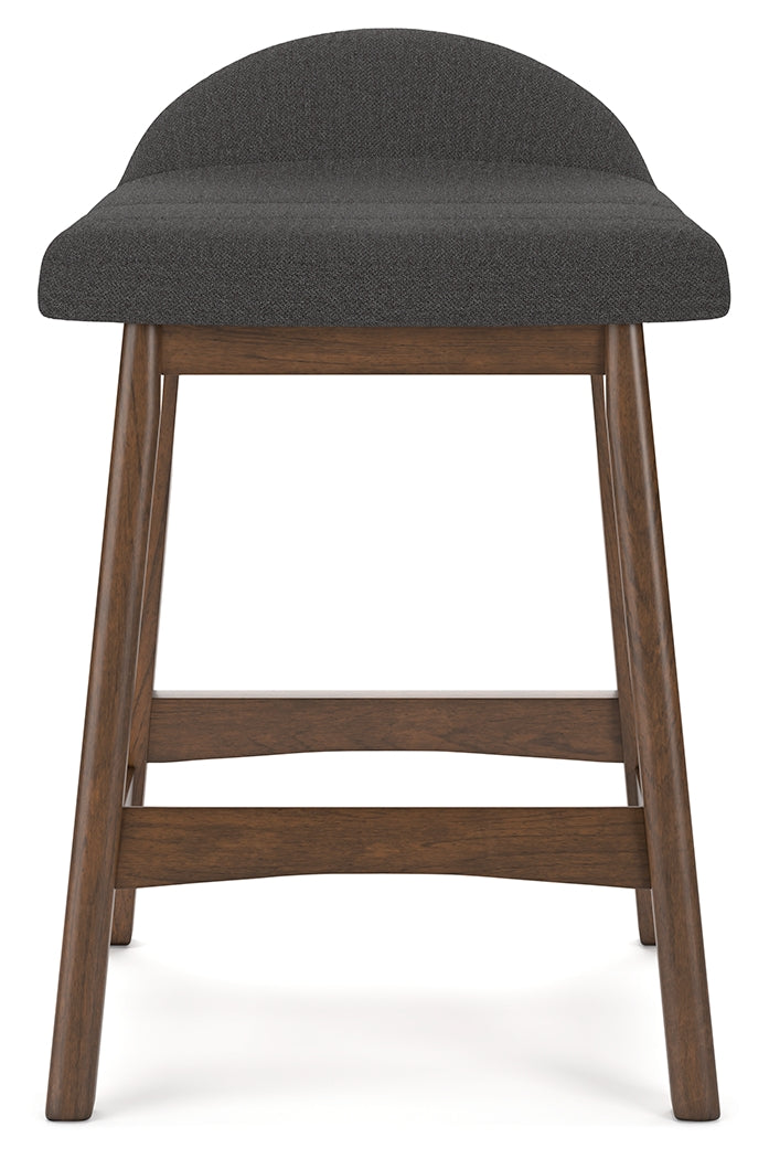 Lyncott Charcoal/Brown Counter Height Bar Stool