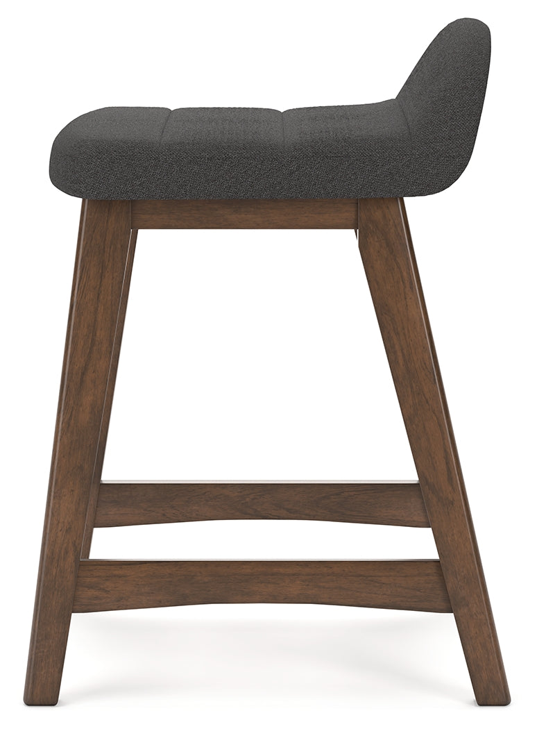 Lyncott Charcoal/Brown Counter Height Bar Stool