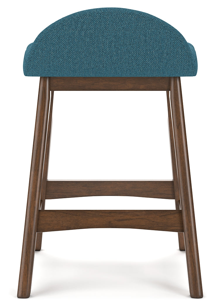 Lyncott Blue/Brown Counter Height Bar Stool