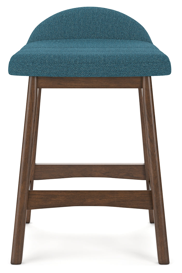 Lyncott Blue/Brown Counter Height Bar Stool