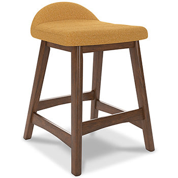 Lyncott Mustard/Brown Counter Height Bar Stool
