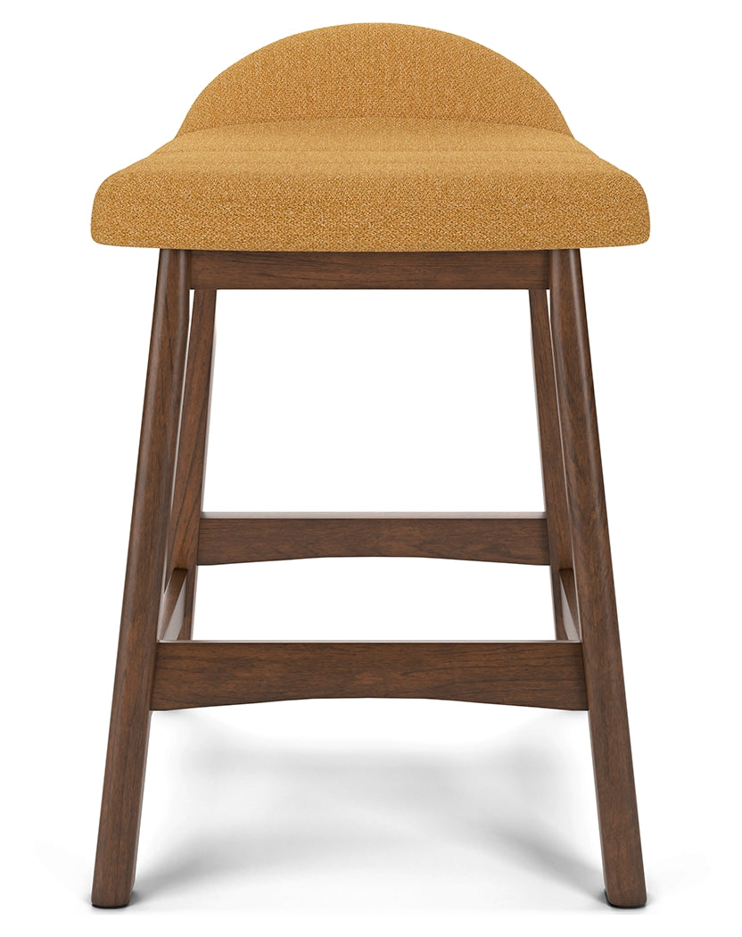 Lyncott Mustard/Brown Counter Height Bar Stool