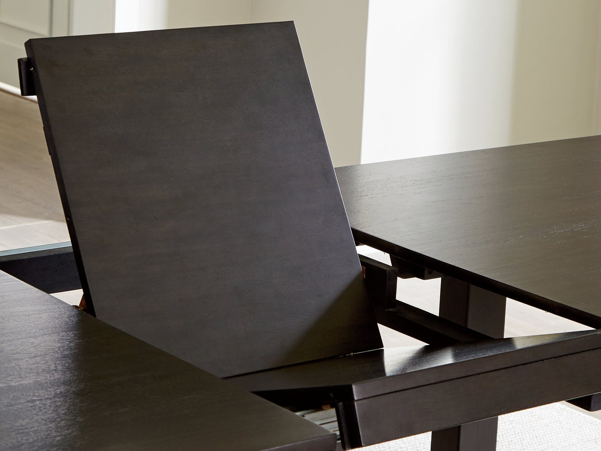 Neymorton Dark Grayish Brown Dining Table And 6 Chairs