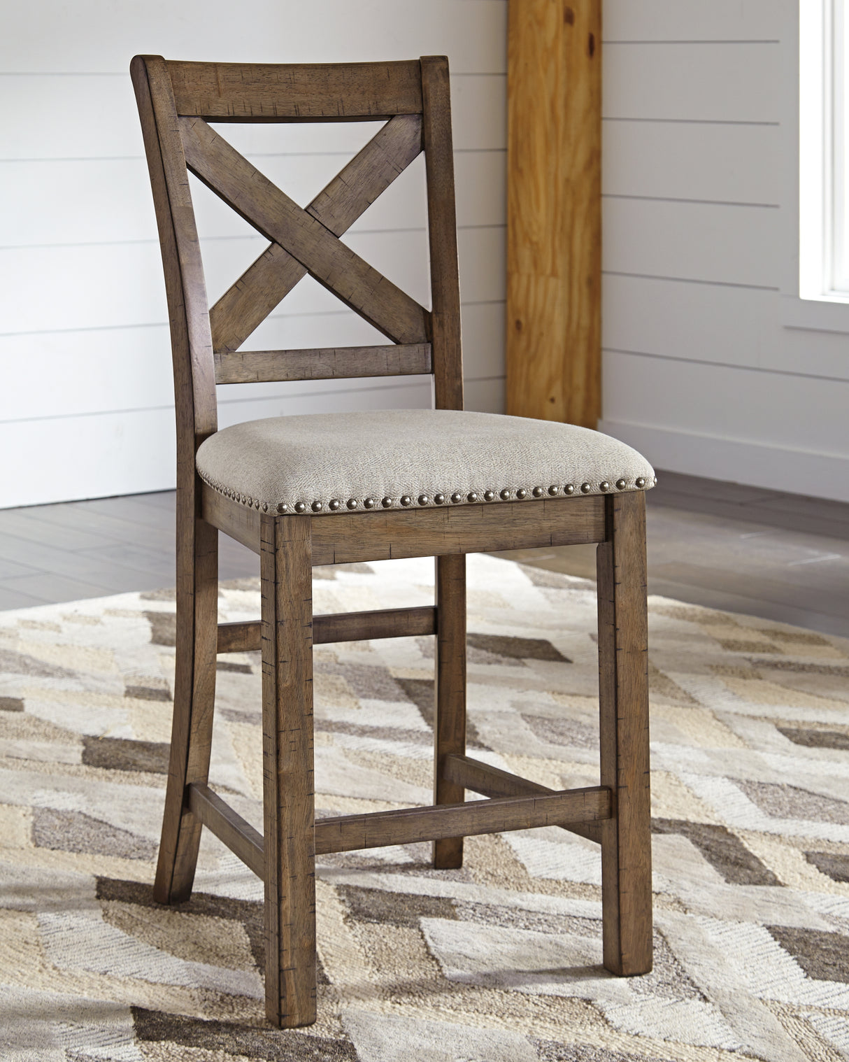 Moriville Beige Counter Height Bar Stool