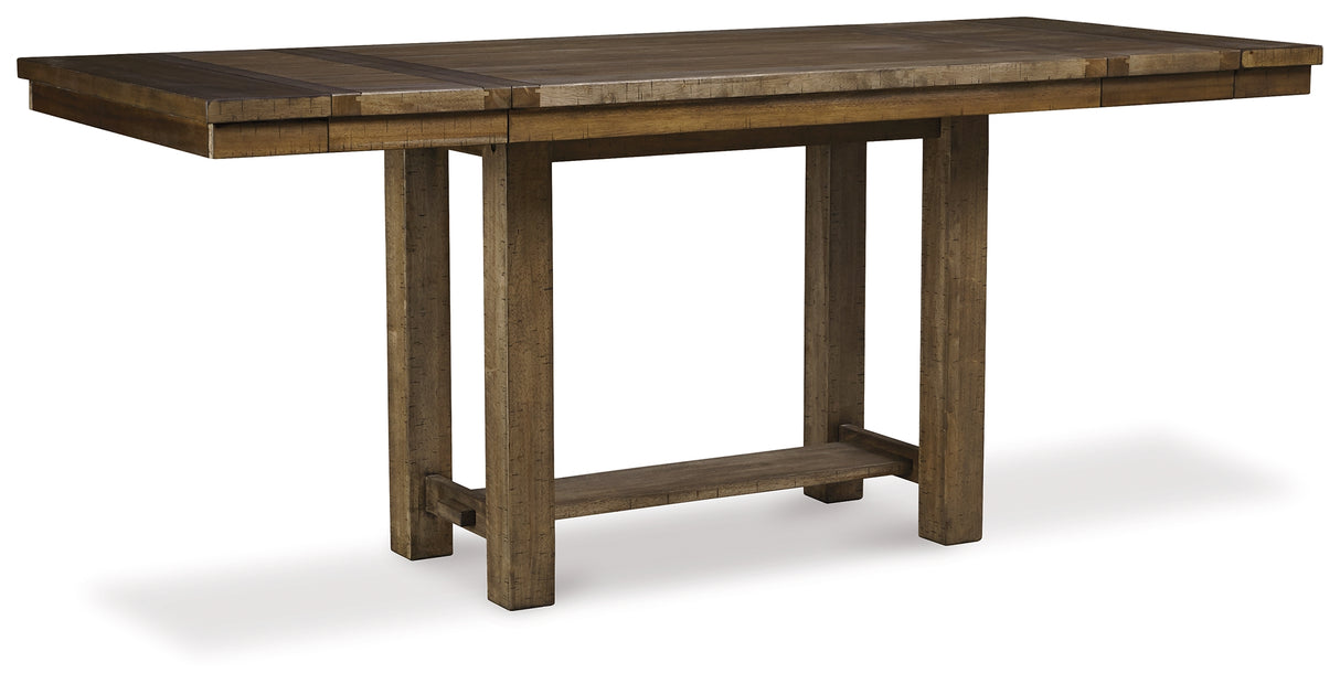 Moriville Grayish Brown Counter Height Dining Extension Table