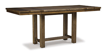 Moriville Grayish Brown Counter Height Dining Extension Table