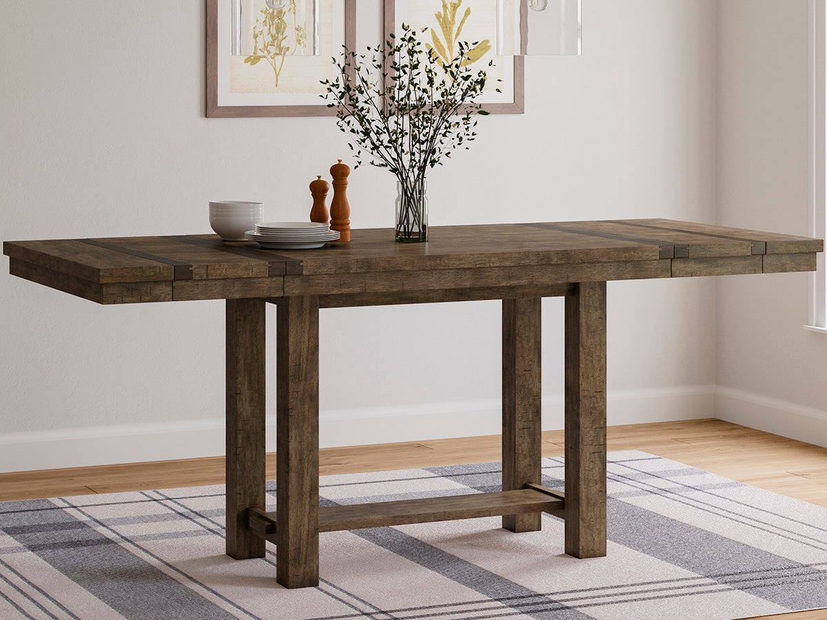 Moriville Grayish Brown Counter Height Dining Extension Table