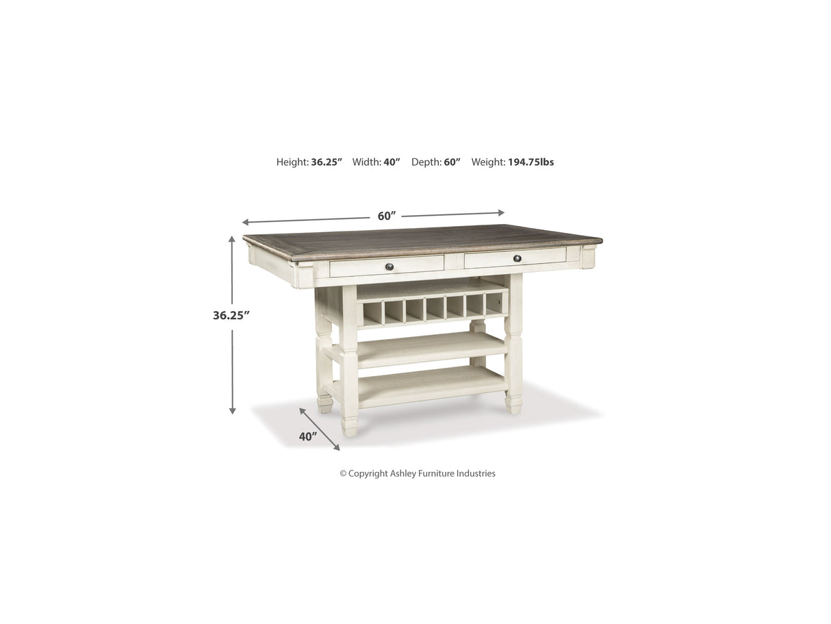 Bolanburg Antique White Counter Height Dining Table And 4 Barstools