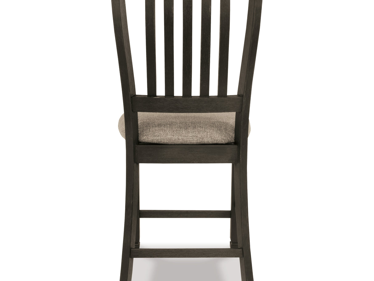 Tyler Creek Black/Grayish Brown Counter Height Dining Table And 4 Barstools With Server