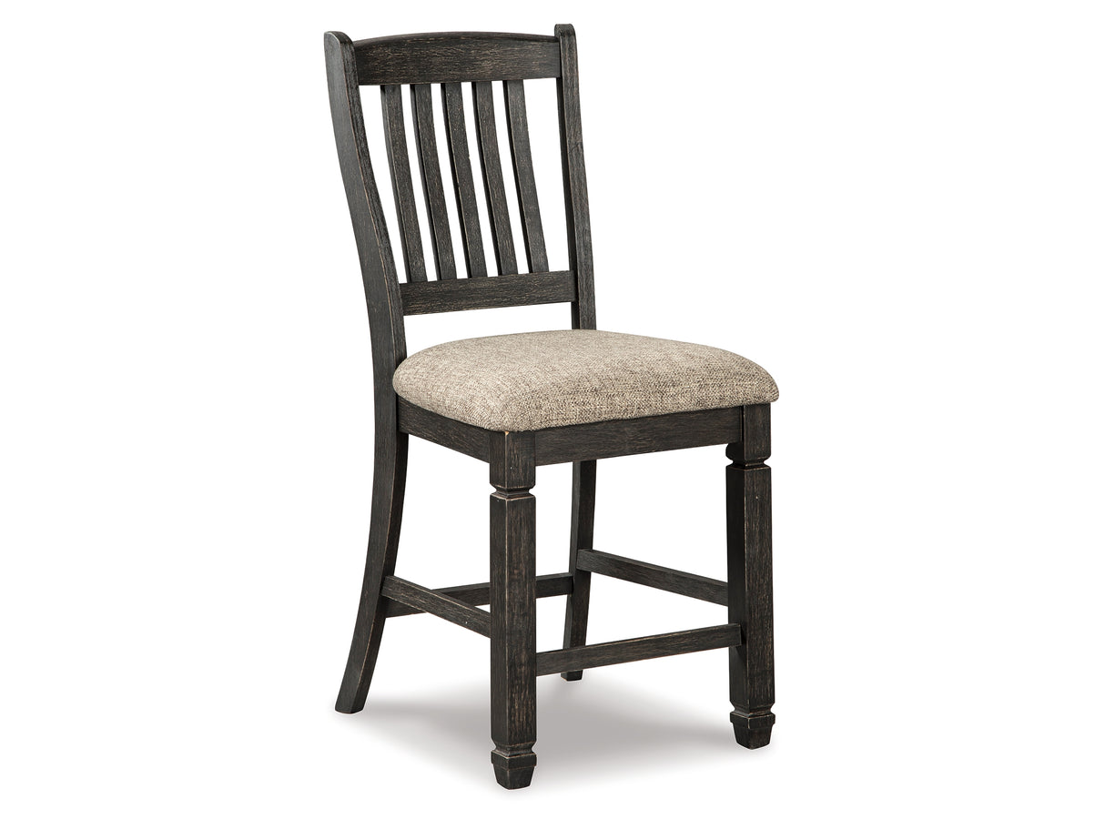 Tyler Creek Black/Grayish Brown Counter Height Dining Table And 4 Barstools With Server