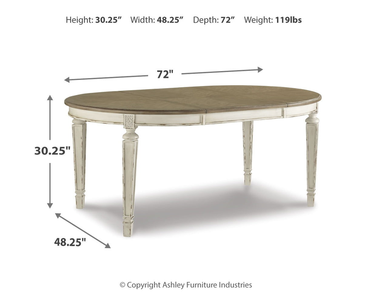 Realyn Chipped White Dining Extension Table