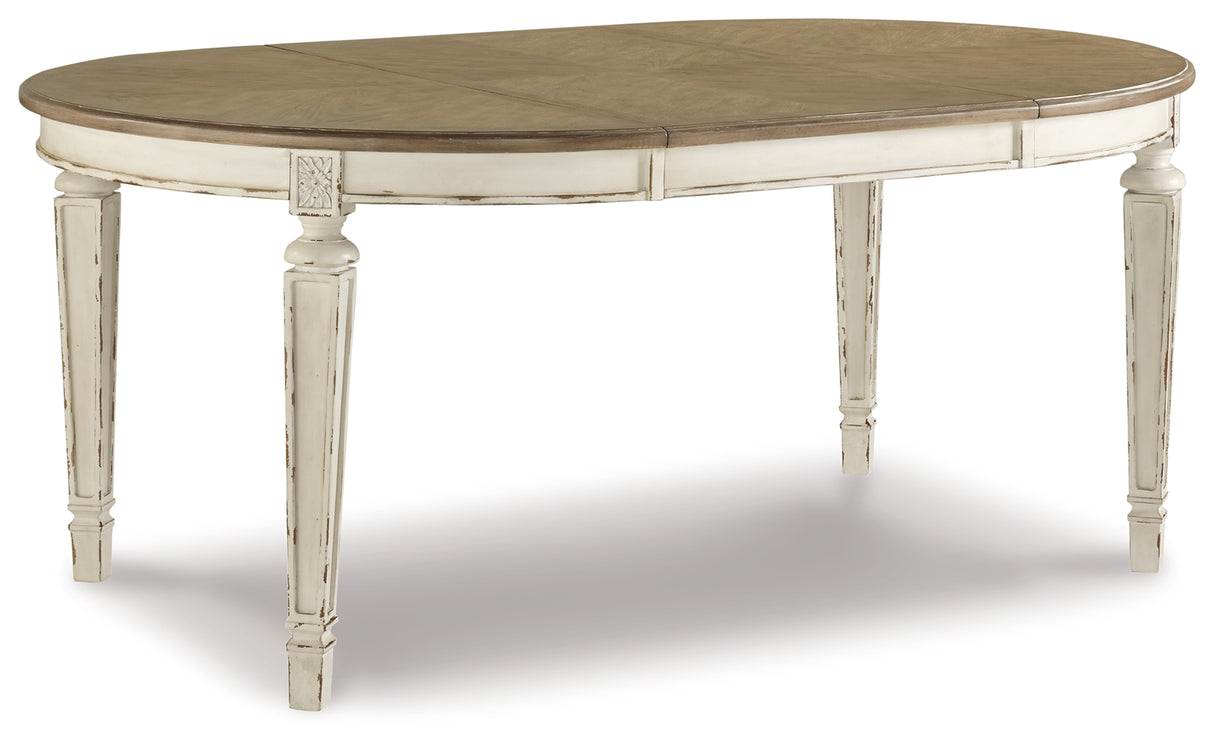 Realyn Chipped White Dining Extension Table