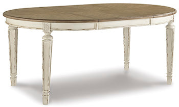 Realyn Chipped White Dining Extension Table