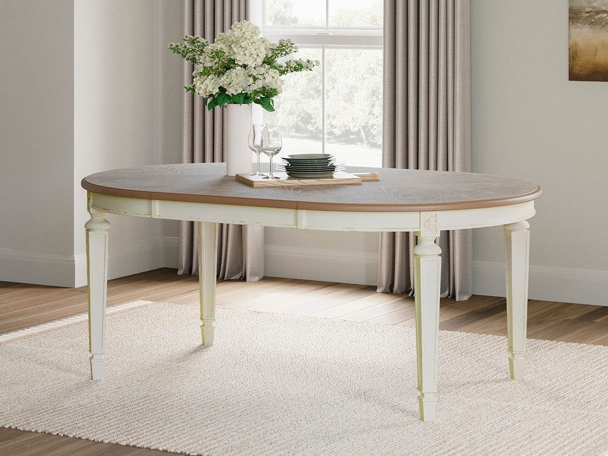 Realyn Chipped White Dining Extension Table