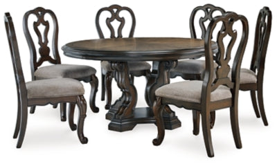 Maylee Dark Brown Dining Table And 6 Chairs