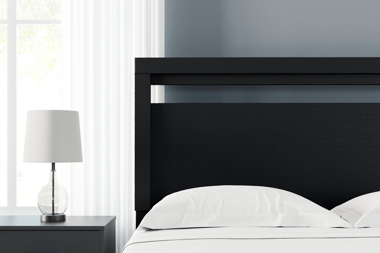 Finch Black Queen Panel Headboard