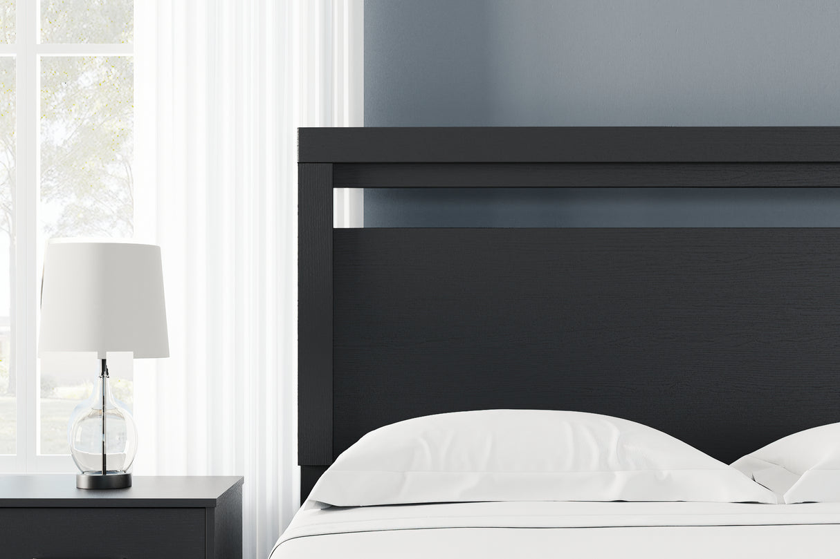 Finch Black Queen Panel Headboard