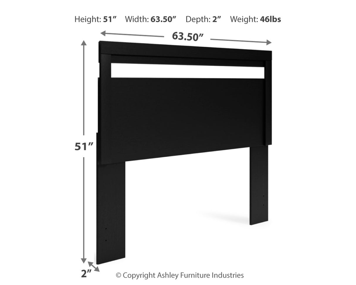 Finch Black Queen Panel Headboard