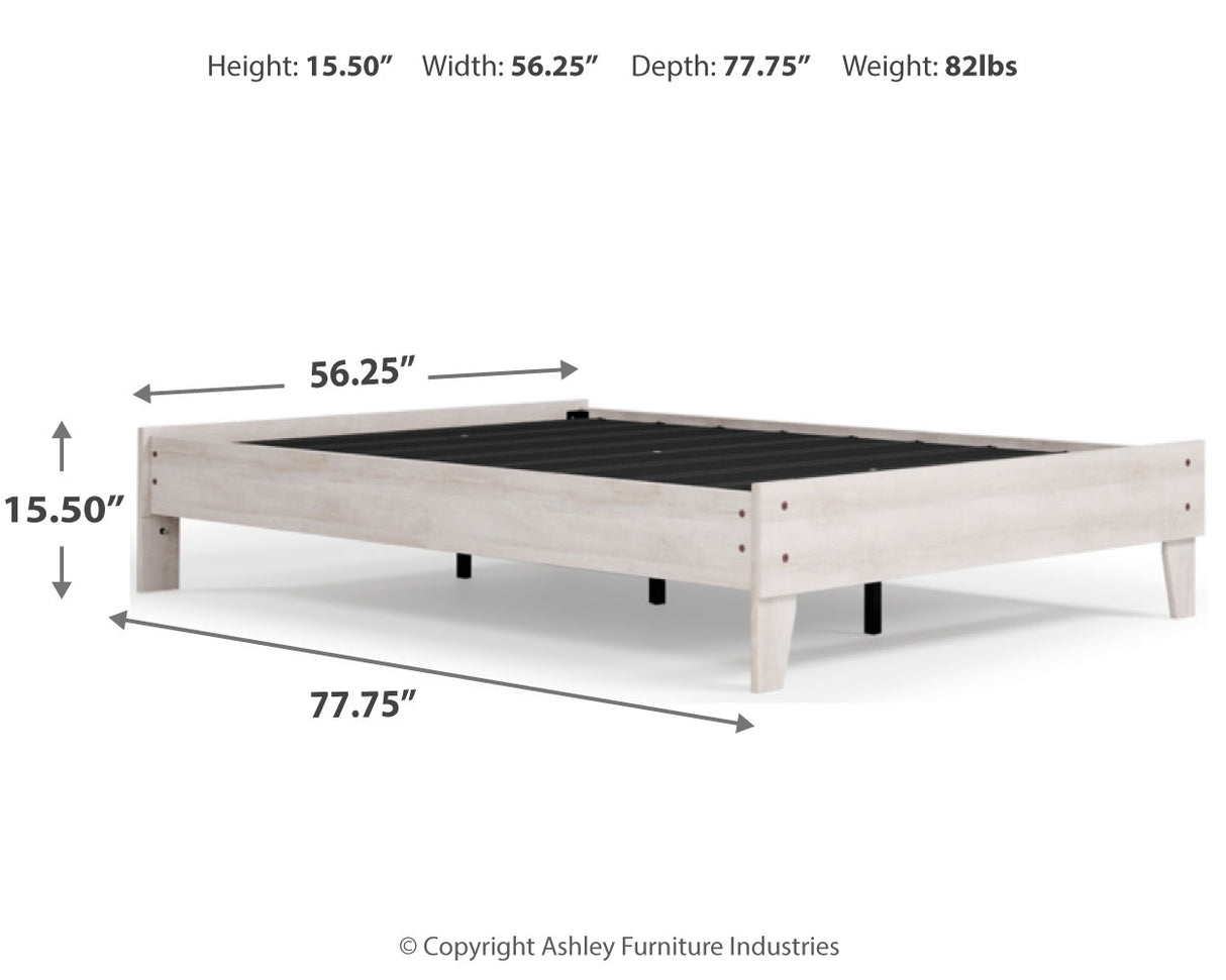 Shawburn Whitewash Full Platform Bed