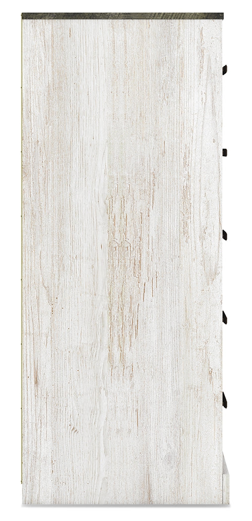 Shawburn Whitewash/Charcoal Gray Chest Of Drawers