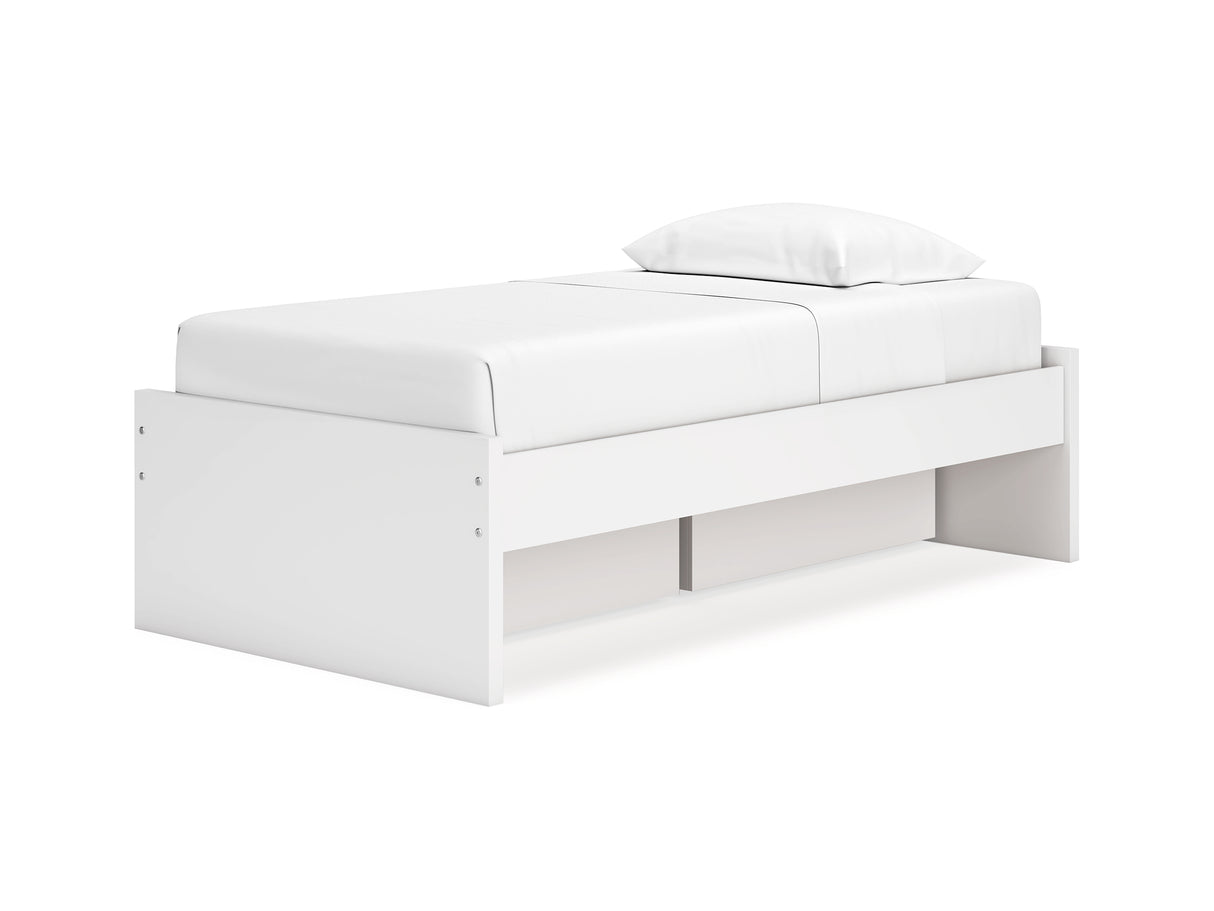 Onita White Twin Platform Bed With 1 Side Storage