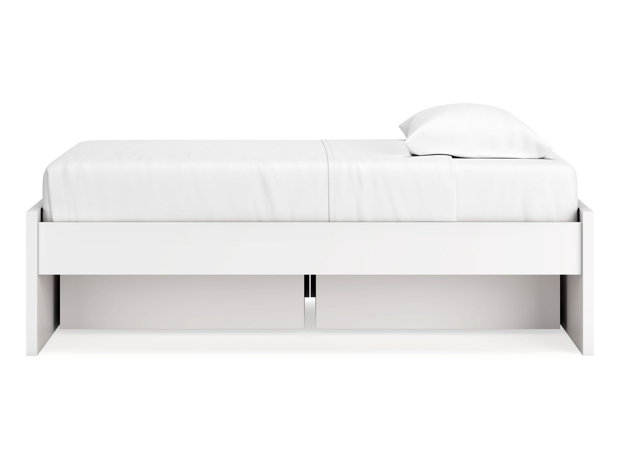 Onita White Twin Platform Bed With 1 Side Storage