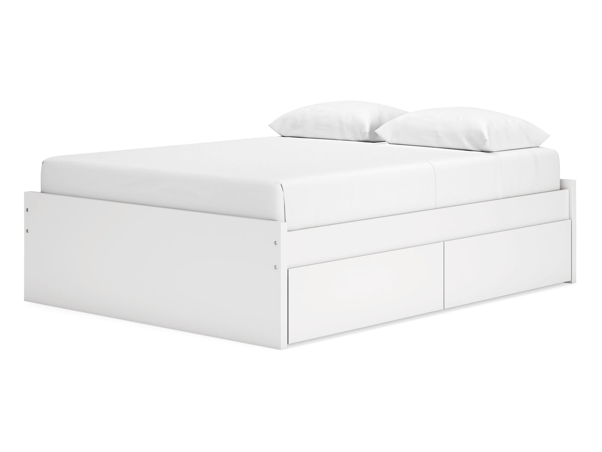 Onita White Queen Platform Bed With 2 Side Storage