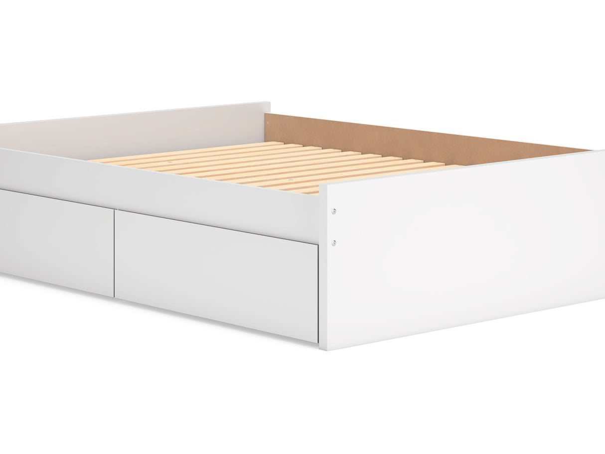 Onita White Queen Platform Bed With 2 Side Storage