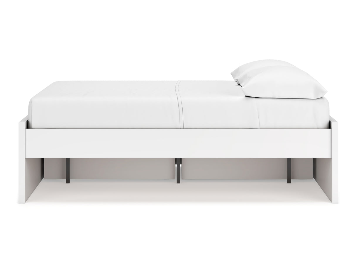 Onita White Full Platform Bed With 1 Side Storage