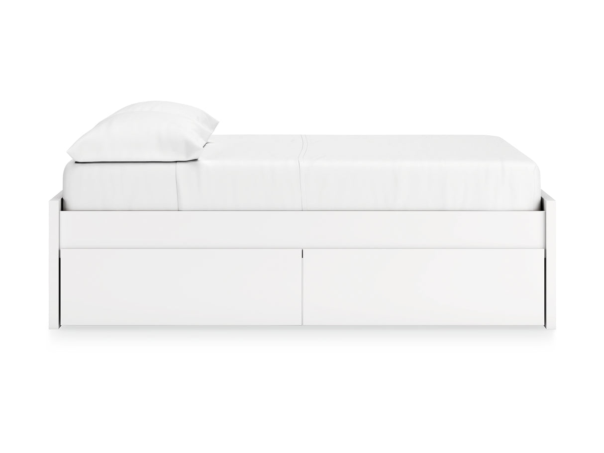 Onita White Full Platform Bed With 2 Side Storage