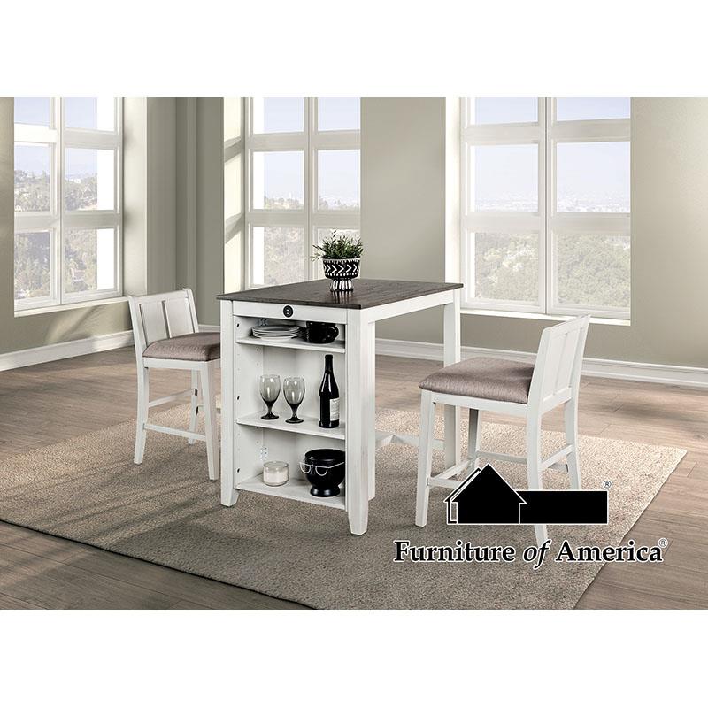 Lescles White/Gray Dining Set