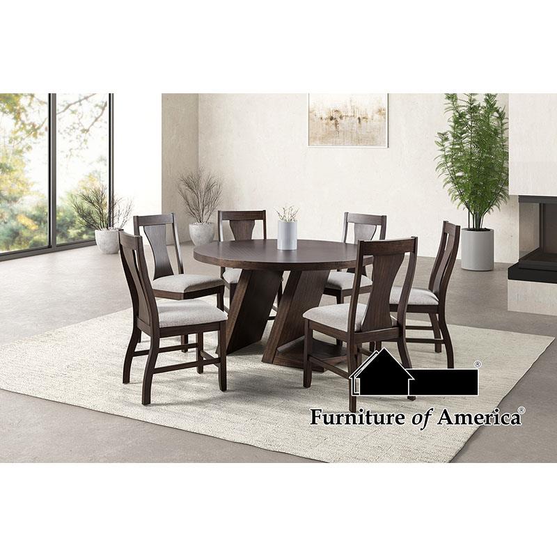 FM3600ES-RT-5PC Espresso/Light Gray Dining Set