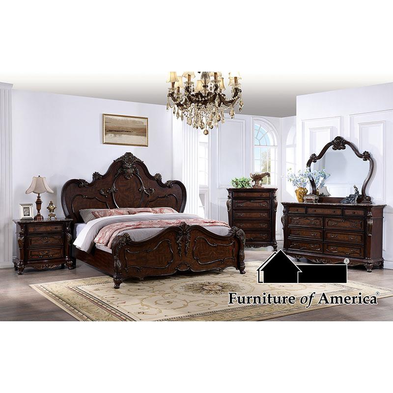 Roselli Dark Cherry Queen Bedroom Set 5 Piece