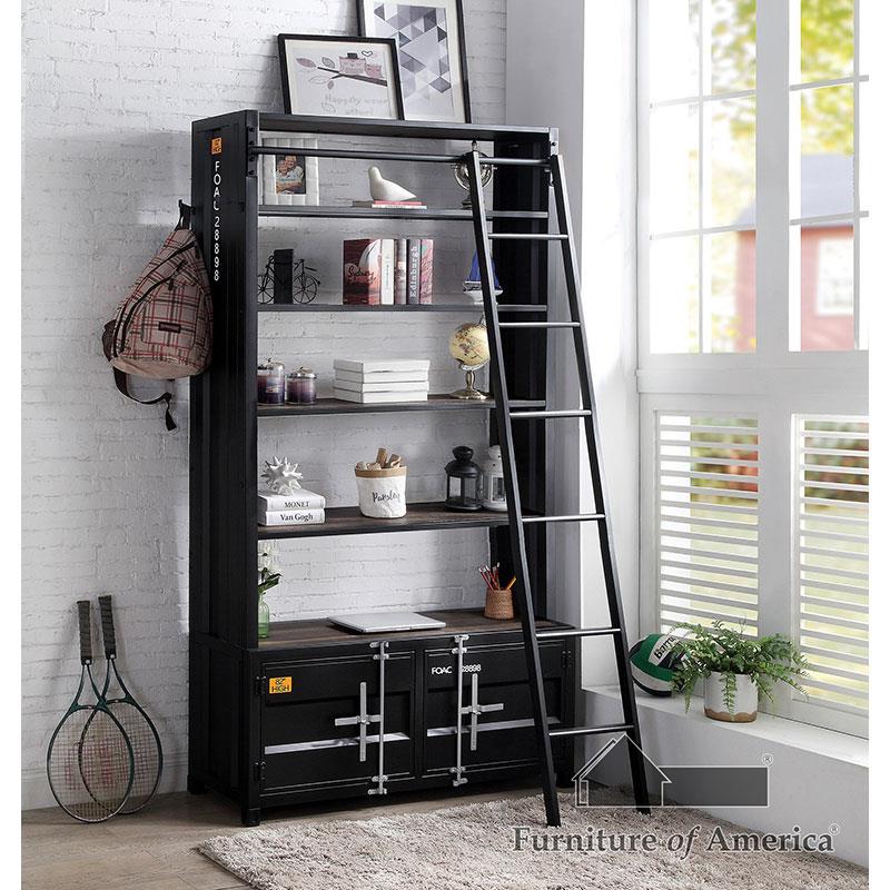 Dipiloh Black/Distressed Dark Oak Shelf/Storage