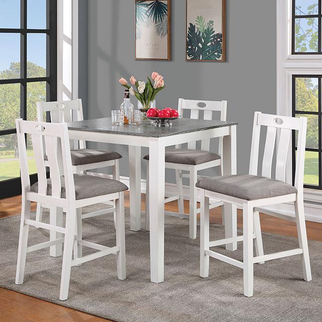 Dunseith White/Gray Dining Set