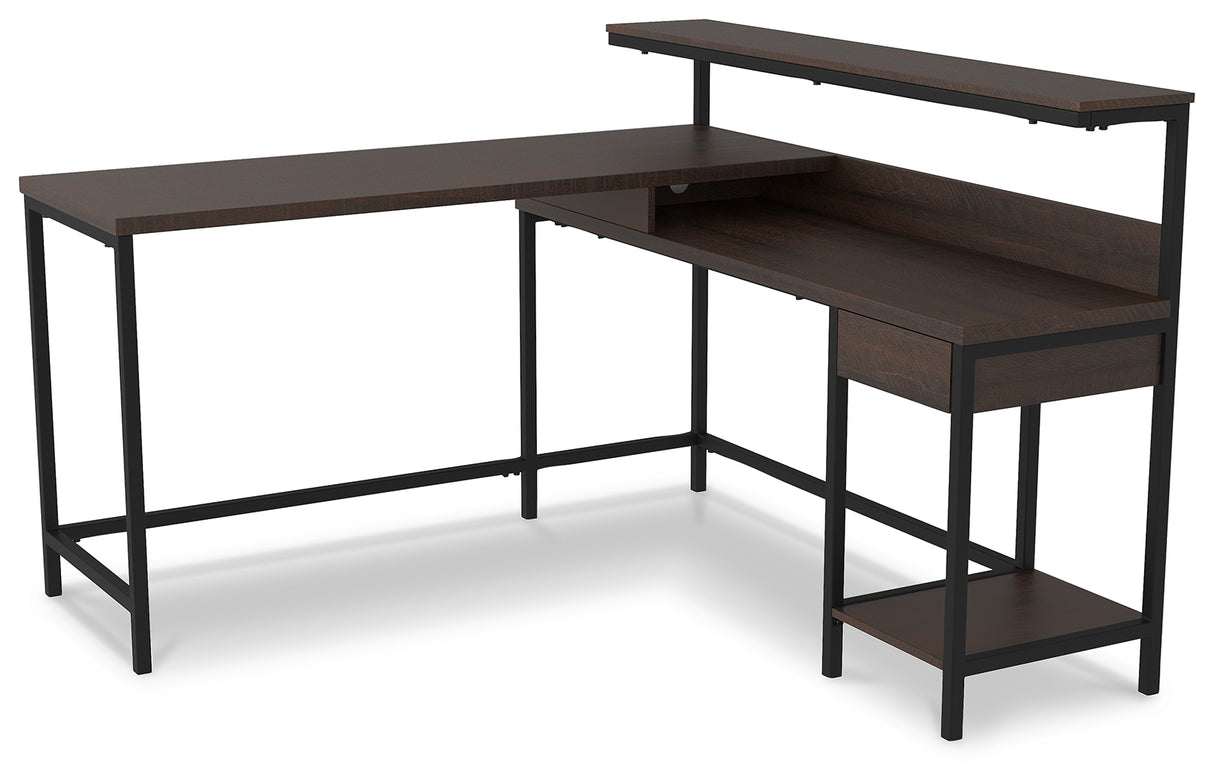 Camiburg Warm Brown Home Office L-Desk With Storage