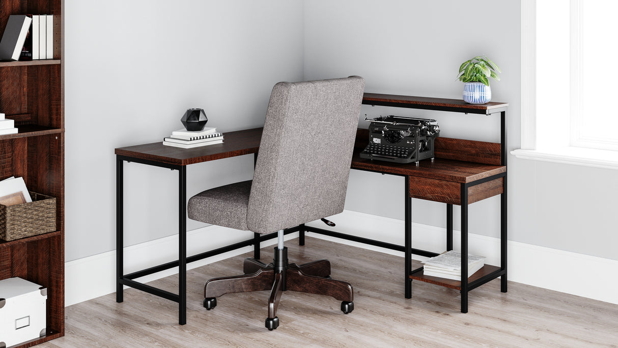 Camiburg Warm Brown Home Office L-Desk With Storage