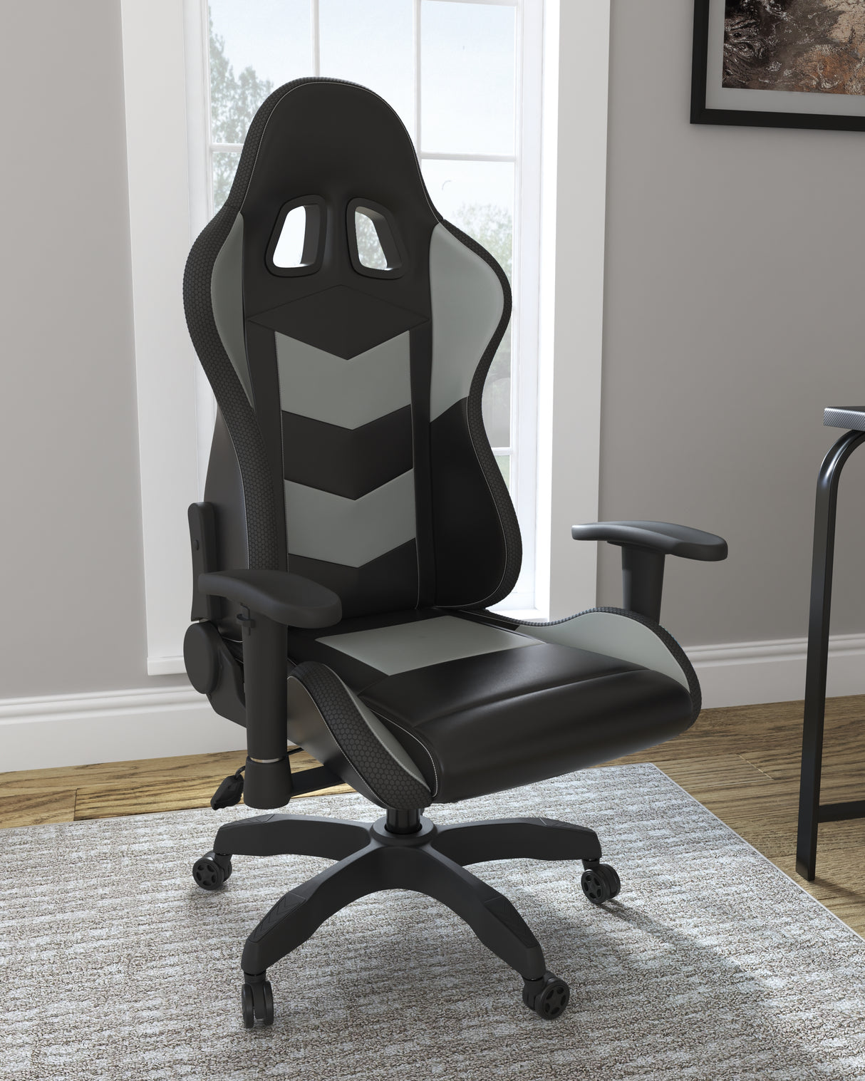 Lynxtyn Black/Gray Home Office Desk Chair