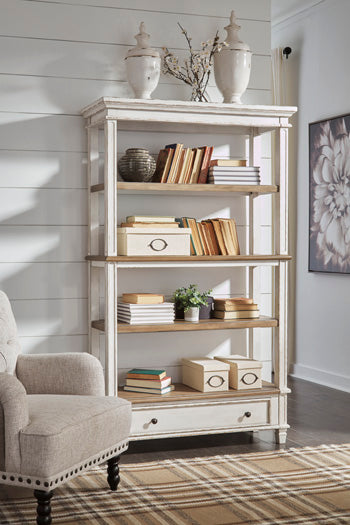 Realyn Brown/White 75" Bookcase