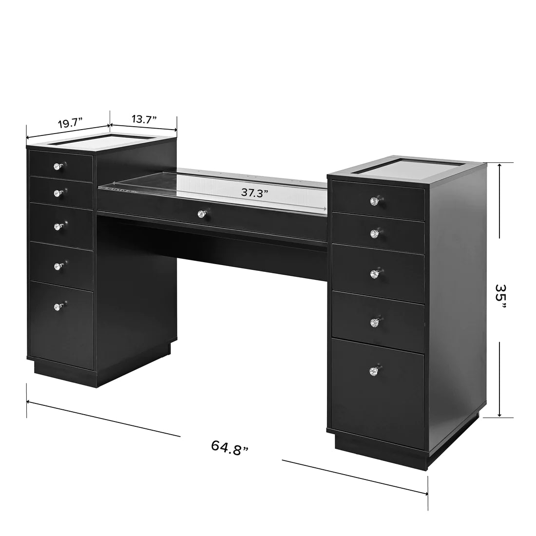 SlayStation® Odette Vanity Table with Top Display Drawers