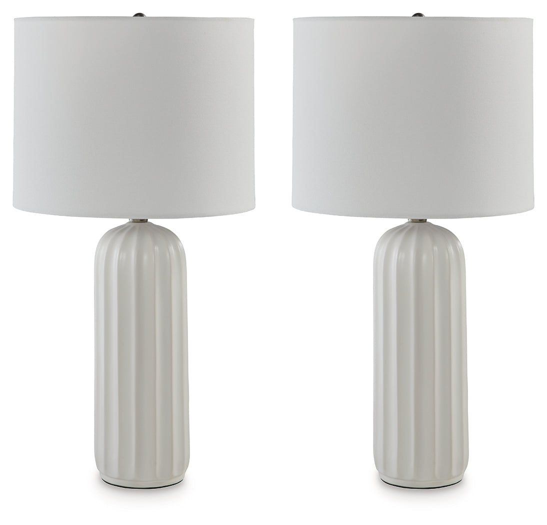 Clarkland White Table Lamp (Set Of 2)