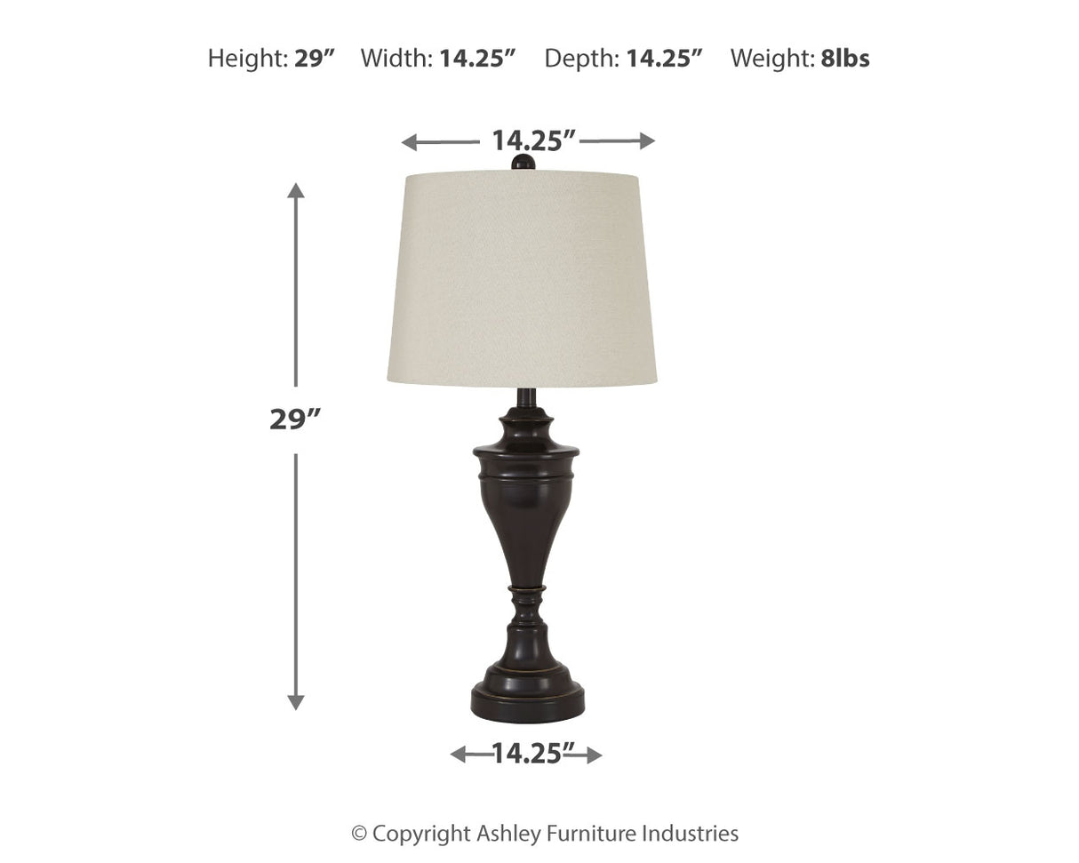 Darlita Bronze Finish Table Lamp (Set Of 2)