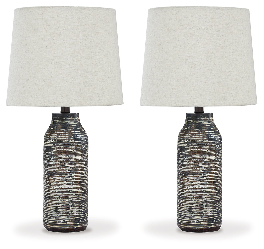 Mahima Black/White Table Lamp (Set Of 2)