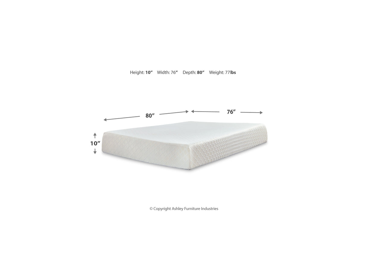 10 Inch Chime Memory Foam White King Mattress And Foundation