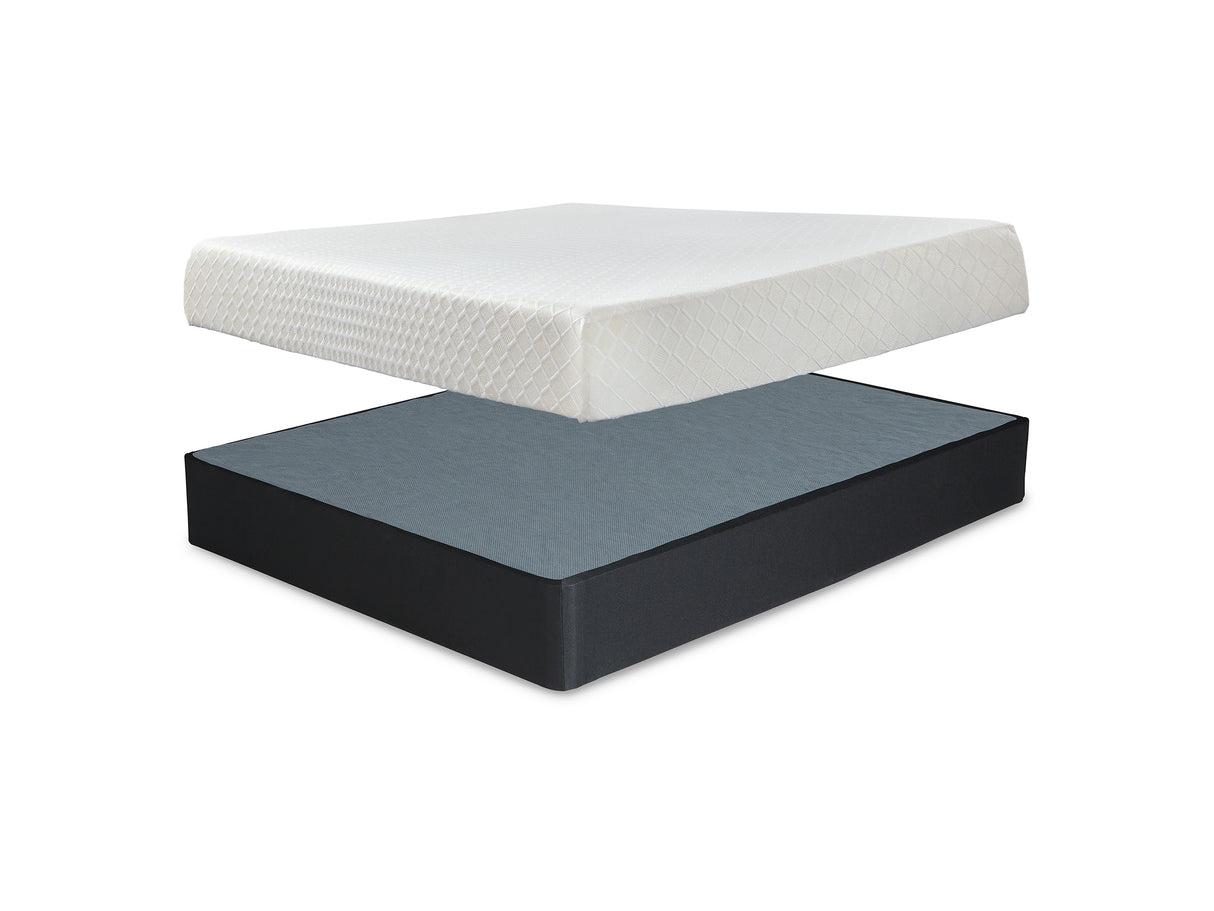 10 Inch Chime Memory Foam White King Mattress And Foundation
